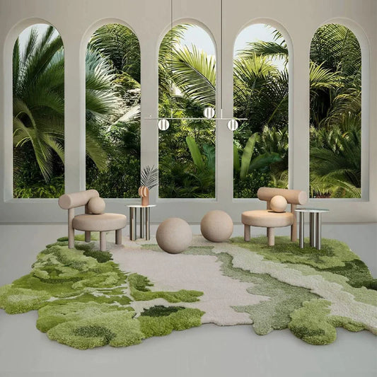 Wool-Polyester Blend Living Room Rug