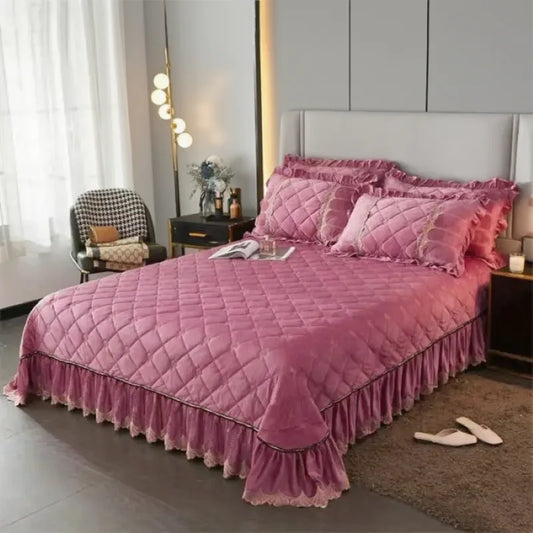 Quilted Velvet Bedspread